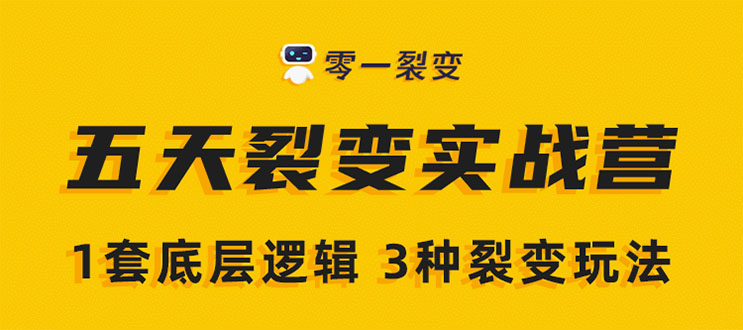 《5天裂变实战训练营》1套底层逻辑+3种裂变玩法，2020下半年微信裂变玩法-零点项目大全