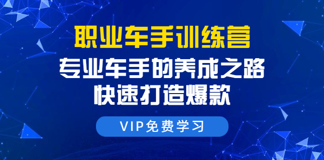 职业车手训练营：专业车手的养成之路，快速打造爆款（8节-无水印直播课）-零点项目大全