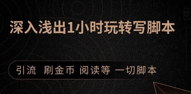 引流脚本实战课：1小时深入浅出视频实操讲解，教你0基础学会写引流脚本-零点项目大全