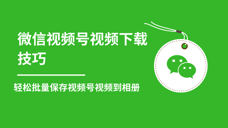 微信视频号视频下载技巧，轻松批量保存视频号等无水印视频到相册-零点项目大全