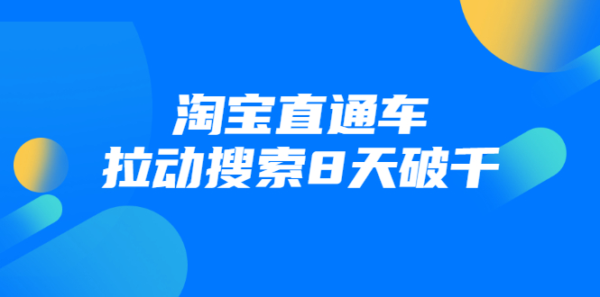 进阶战速课：淘宝直通车拉动搜索8天破千-零点项目大全