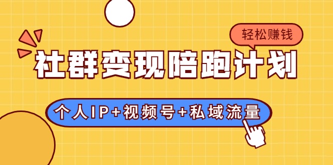 社群变现陪跑计划：建立“个人IP+视频号+私域流量”的社群商业模式轻松赚钱-零点项目大全