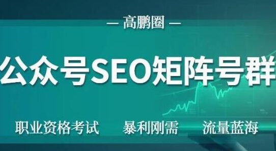 高鹏圈公众号SEO矩阵号群，实操20天纯收益25000+，普通人都能做-零点项目大全