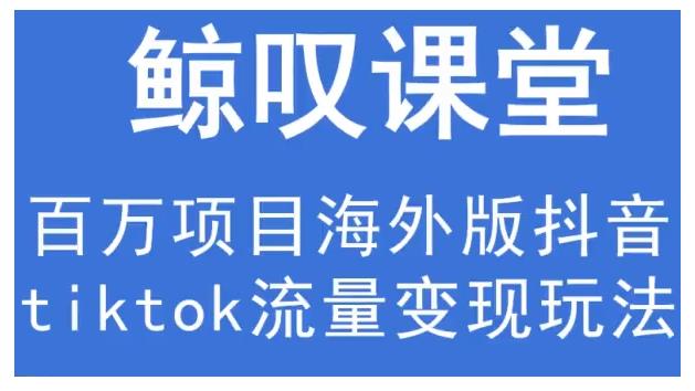 鲸叹号·海外TIKTOK训练营，百万项目海外版抖音tiktok流量变现玩法-零点项目大全