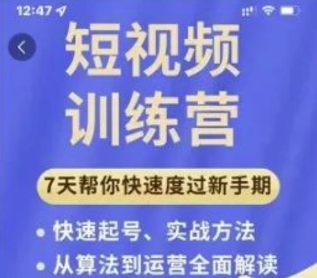 成哥从入门到精通7天短视频运营训练营，理论、实战、创新共42节课-零点项目大全