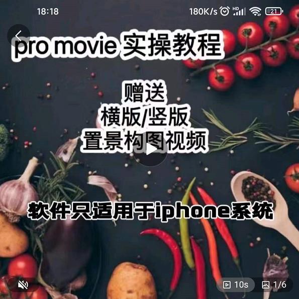 漆十二美食摄影，25​节promovie实操高手课节-零点项目大全