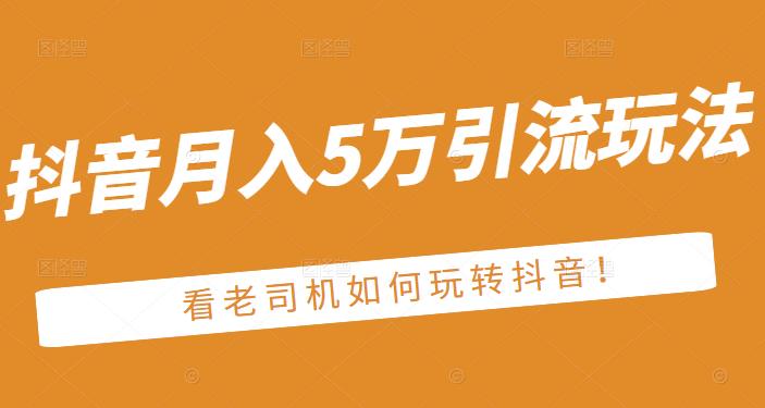 老古董·抖音月入5万引流玩法，看看老司机如何玩转抖音(附赠：抖音另类引流思路)-零点项目大全