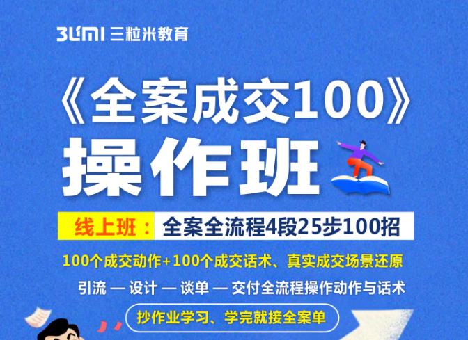 《全案成交100》全案全流程4段25步100招，操作班-零点项目大全