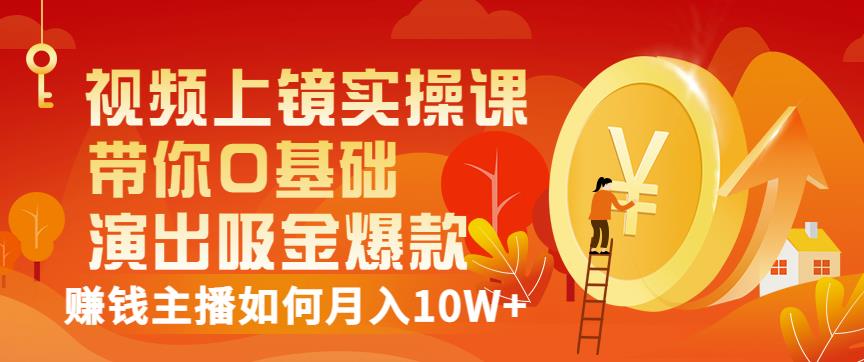 视频上镜实操课：带你0基础演出吸金爆款，赚钱主播如何月入10W+-零点项目大全