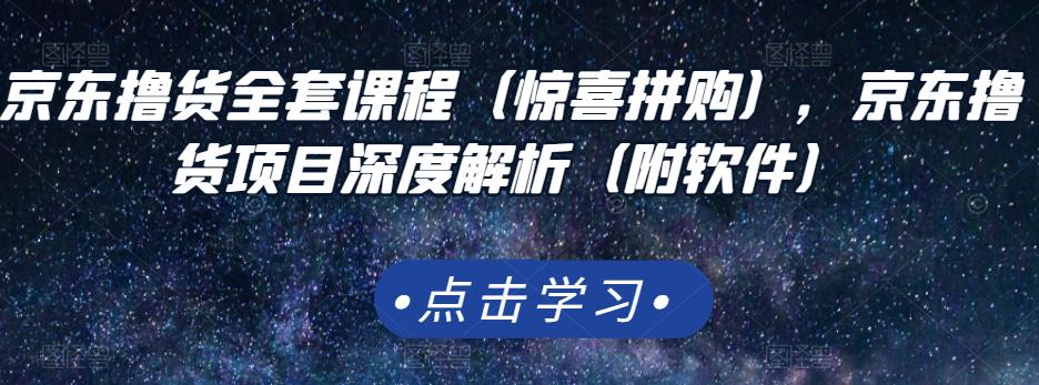 京东撸货全套课程（惊喜拼购），京东撸货项目深度解析（附软件）-零点项目大全