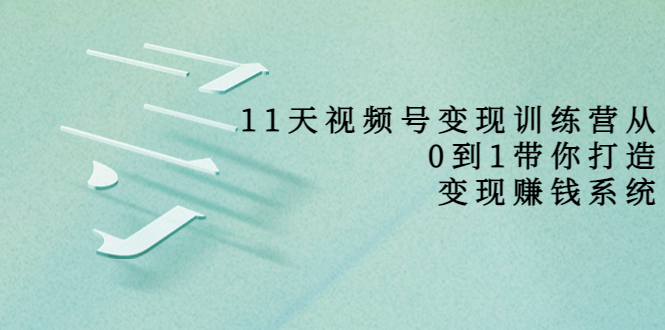 11天视频号变现训练营，从0到1打造变现赚钱系统（价值398元）-零点项目大全