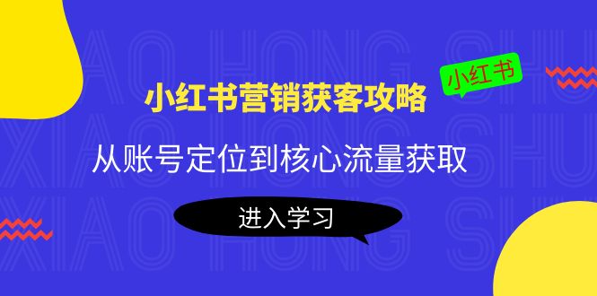 小红书营销获客攻略：从账号定位到核心流量获取，爆款笔记打造-零点项目大全