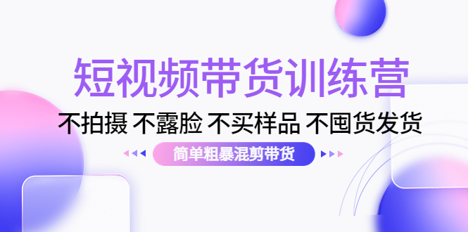 短视频带货训练营：不拍摄 不露脸 不买样品 不囤货发货 简单粗暴混剪带货（第三期）-零点项目大全