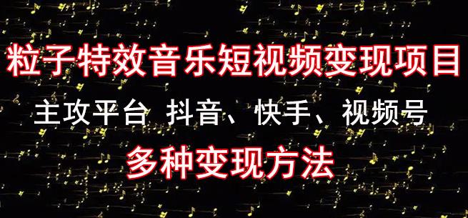 黄岛主《粒子特效音乐短视频变现项目》主攻平台抖音、快手、视频号多种变现方法-零点项目大全