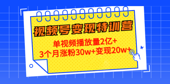 21天视频号变现特训营：单视频播放量2亿+3个月涨粉30w+变现20w+（第14期）-零点项目大全