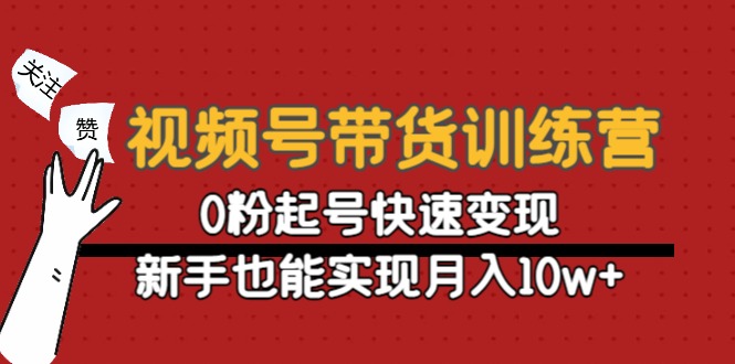 视频号带货训练营：0粉起号快速变现，新手也能实现月入10w+-零点项目大全