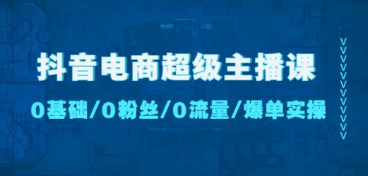 抖音电商超级主播课：0基础、0粉丝、0流量、爆单实操！-零点项目大全