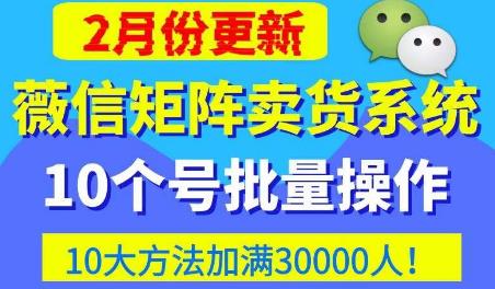 微信矩阵卖货系统，多线程批量养10个微信号，10种加粉落地方法，快速加满3W人卖货！-零点项目大全