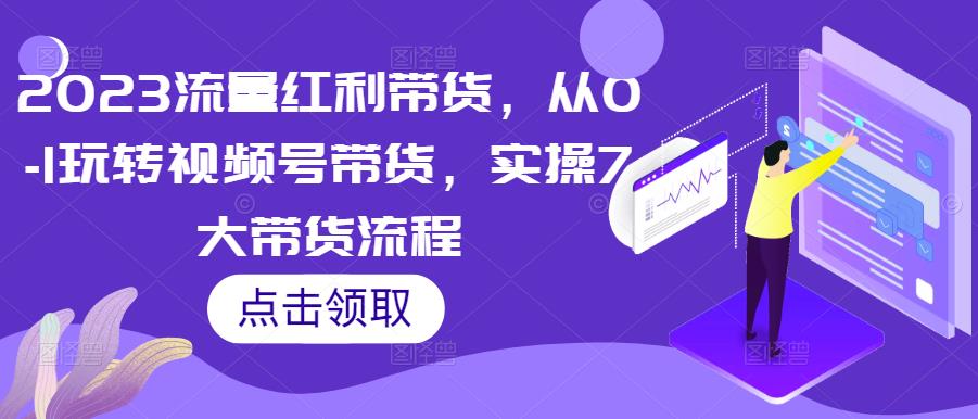 2023流量红利带货，从0-1玩转视频号带货，实操7大带货流程-零点项目大全