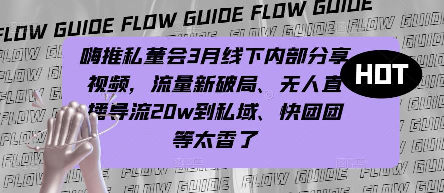 嗨推私董会3月线下内部分享视频，流量新破局、无人直播导流20w到私域、快团团等太香了-零点项目大全