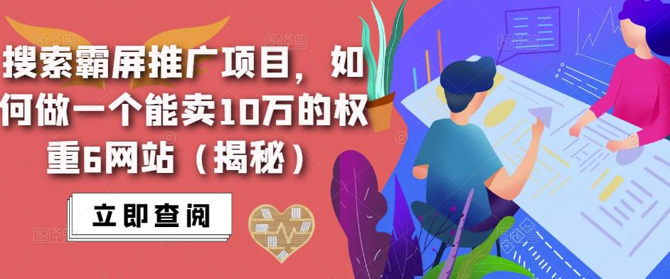 搜索霸屏推广项目，如何做一个能卖10万的权重6网站（揭秘）-零点项目大全