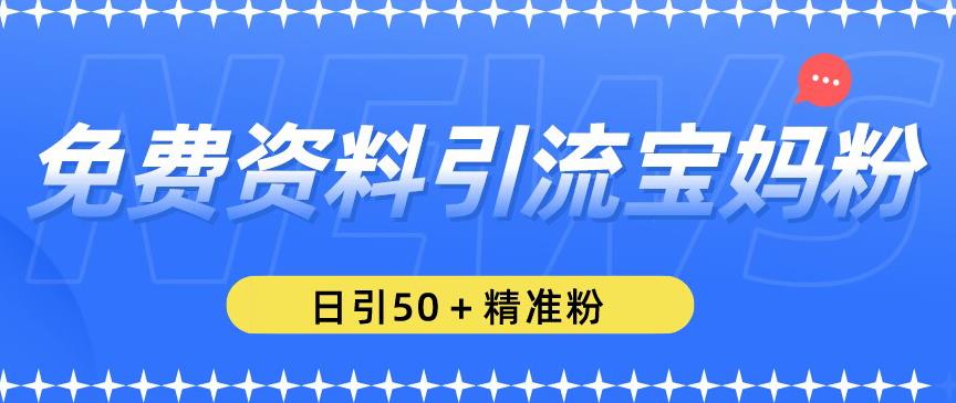 免费资料引流宝妈粉，日引50+精准粉【揭秘】-零点项目大全