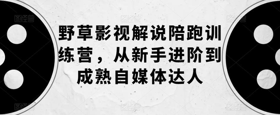 野草影视解说陪跑训练营，从新手进阶到成熟自媒体达人-零点项目大全