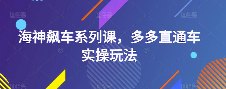 海神飙车系列课，多多直通车实操玩法-零点项目大全