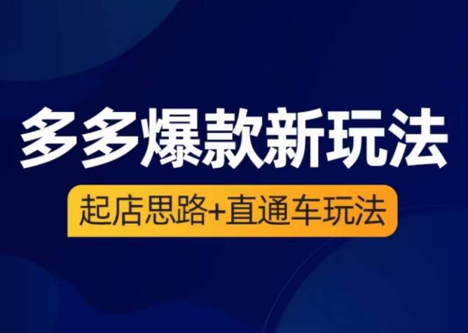 海神·多多爆款新玩法，​起店思路+直通车玩法（3节精华课）-零点项目大全