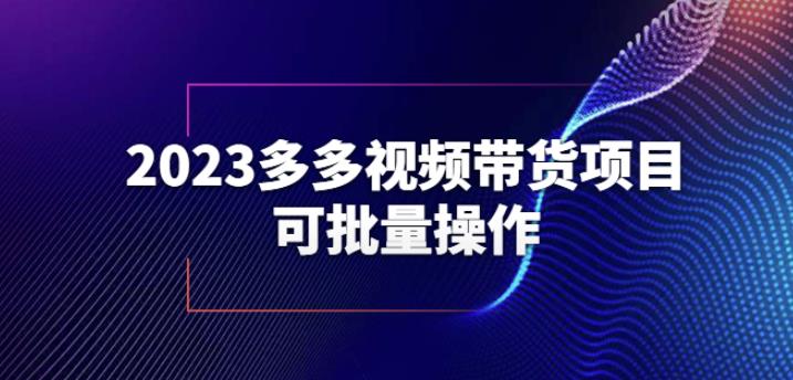 2023多多视频带货项目，可批量操作【保姆级教学】【揭秘】-零点项目大全