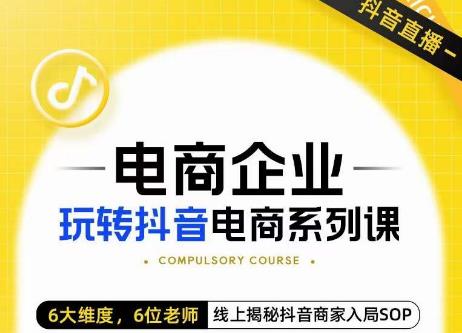 玺承·电商企业玩转抖音电商系列课，6大维度，6位老师，线上揭秘抖音商家入局SOP-零点项目大全