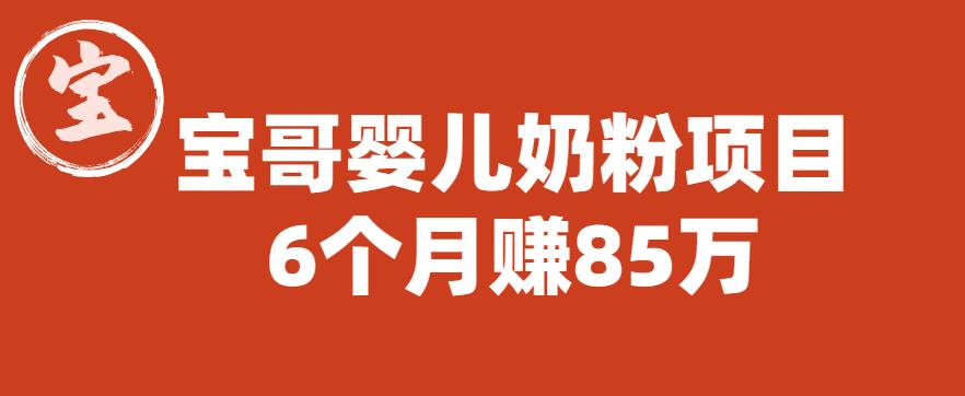 宝哥婴儿奶粉项目，6个月赚85w【图文非视频】【揭秘】-零点项目大全