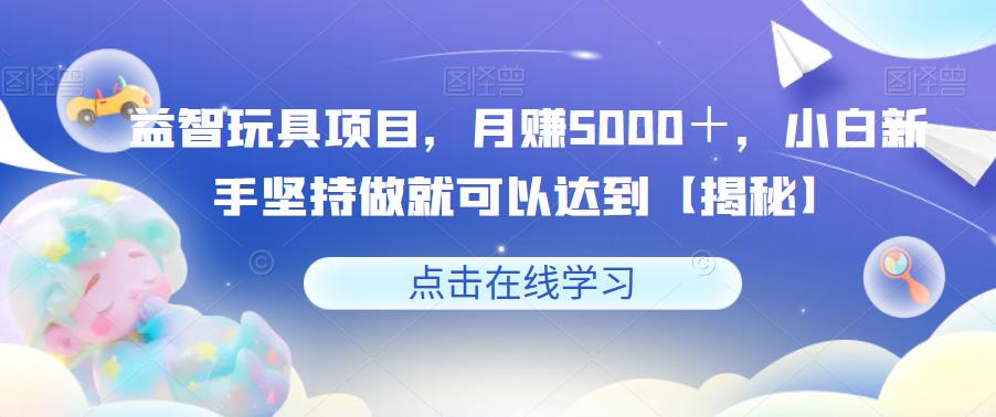 益智玩具项目，月赚5000＋，小白新手坚持做就可以达到【揭秘】-零点项目大全