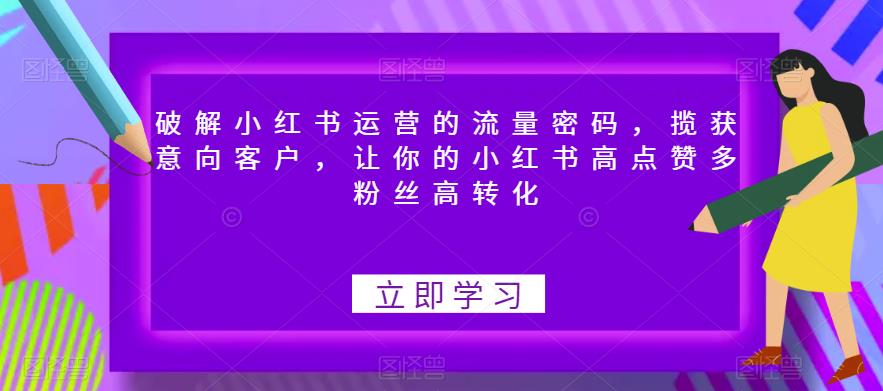 破解小红书运营的流量密码，揽获意向客户，让你的小红书高点赞多粉丝高转化-零点项目大全