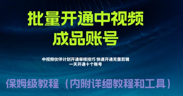 外面收费1980的暴力开通中视频计划教程，内附详细的快速通过中视频伙伴计划的办法-零点项目大全