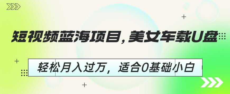 短视频蓝海项目，美女车载U盘，轻松月入过万，适合0基础小白【揭秘】-零点项目大全