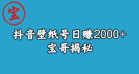 宝哥抖音壁纸号日赚2000+，不需要真人露脸就能操作【揭秘】-零点项目大全