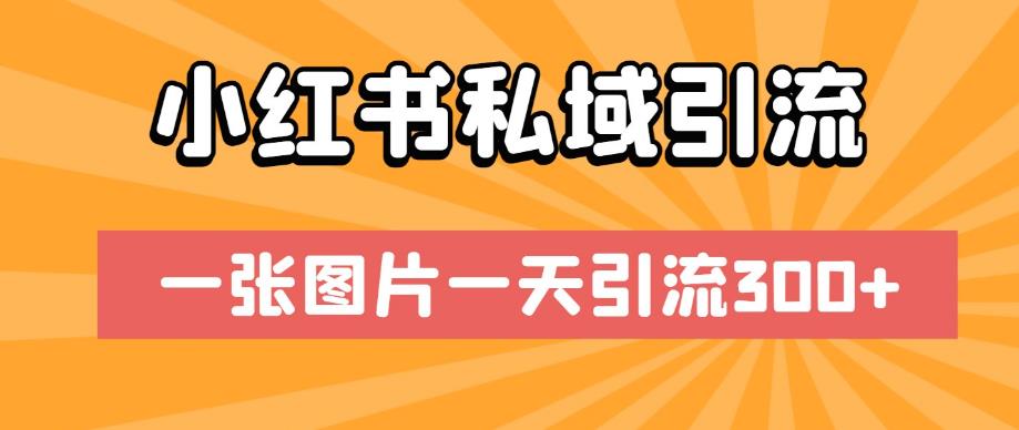 小红书私域引流，一张图片一天引流300+【揭秘】-零点项目大全