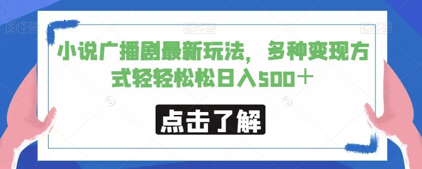 小说广播剧最新玩法，多种变现方式轻轻松松日入500＋【揭秘】-零点项目大全