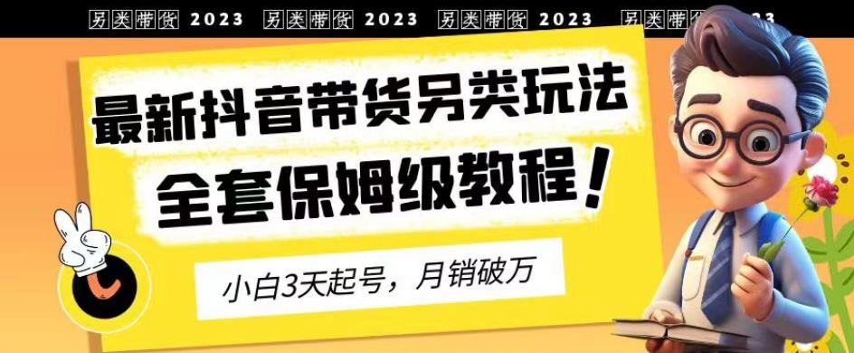 2023年最新抖音带货另类玩法，3天起号，月销破万（保姆级教程）【揭秘】-零点项目大全