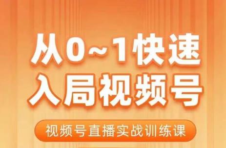 陈厂长·从0-1快速入局视频号课程，视频号直播实战训练课-零点项目大全