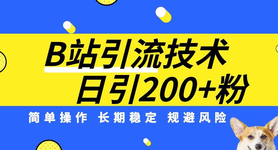 B站引流技术：每天引流200精准粉，简单操作，长期稳定，规避风险-零点项目大全