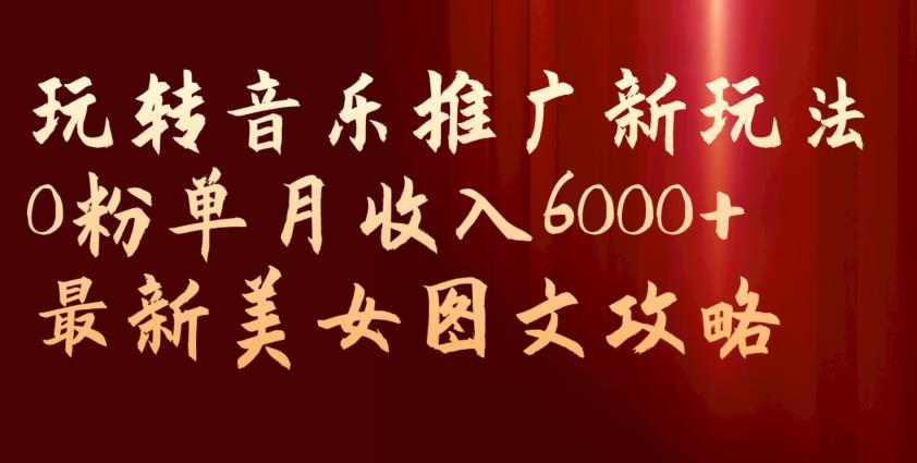 玩转音乐推广新玩法，0粉单月收入6000+，最新美女图文攻略【揭秘】-零点项目大全