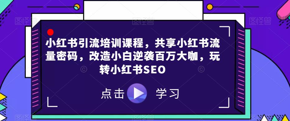 小红书引流培训课程，共享小红书流量密码，改造小白逆袭百万大咖，玩转小红书SEO-零点项目大全