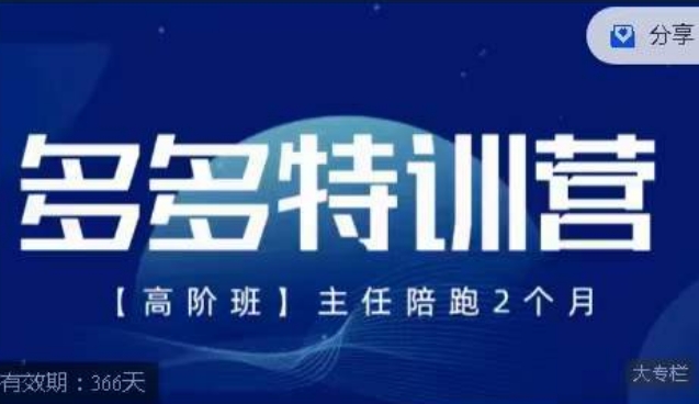 纪主任·多多特训营高阶班【9月13日更新】，拼多多最新玩法技巧落地实操-零点项目大全