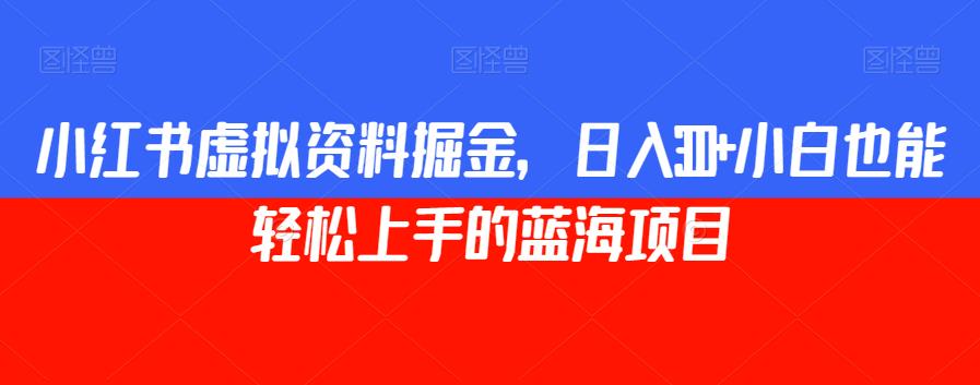 小红书虚拟资料掘金，日入300+小白也能轻松上手的蓝海项目【揭秘】-零点项目大全