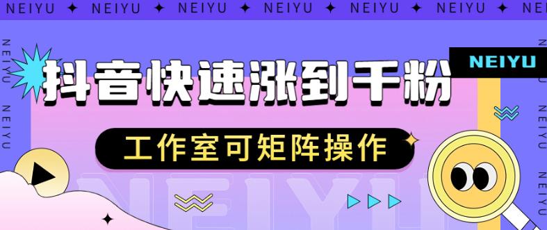 抖音快速涨粉秘籍，教你如何快速涨到千粉，工作室可矩阵操作【揭秘】-零点项目大全