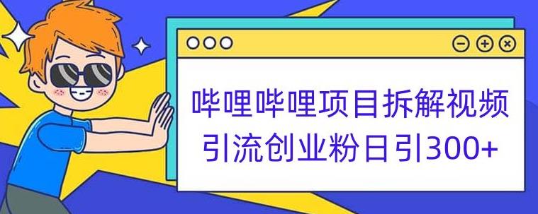 哔哩哔哩项目拆解引流创业粉日引300+小白可轻松上手【揭秘】-零点项目大全