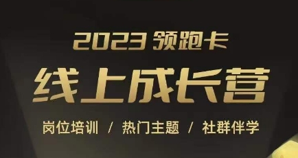 2023领跑卡线上成长营，淘宝运营各岗位培训，直通车、万相台、引力魔方、引流等，帮助突破成长瓶颈-零点项目大全