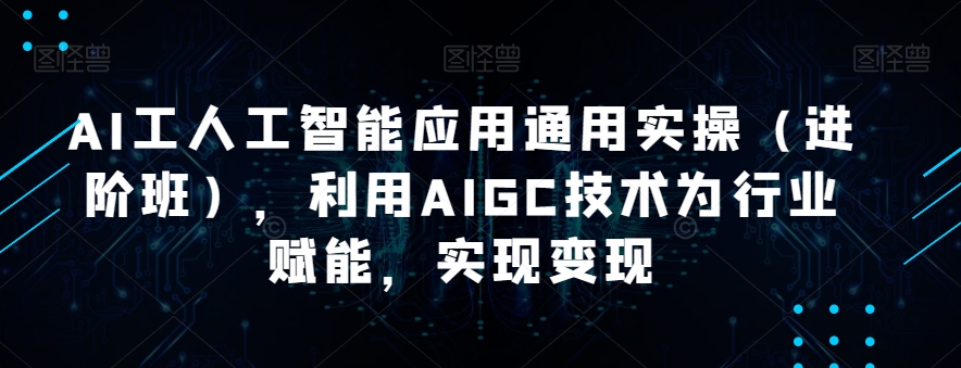 AI工人工智能应用通用实操（进阶班），利用AIGC技术为行业赋能，实现变现-零点项目大全